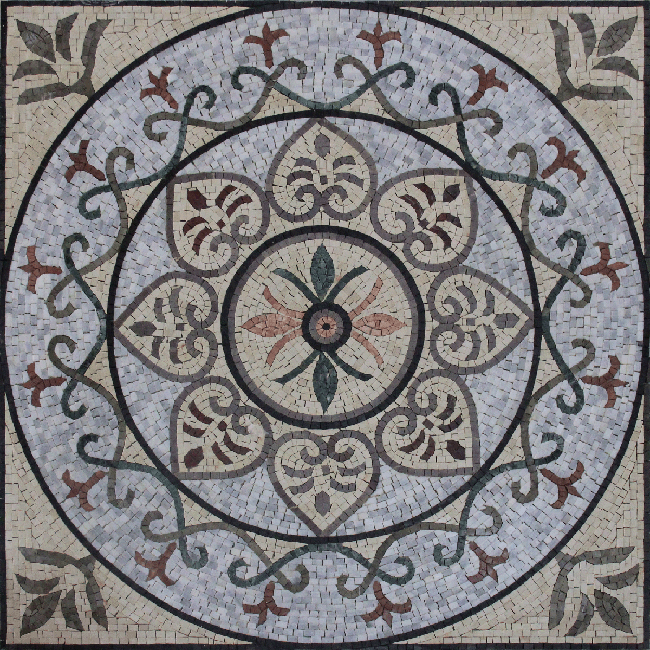 GEO2616 Ancient Motif Floor Wall Art Mosaic | Mosaic Marble