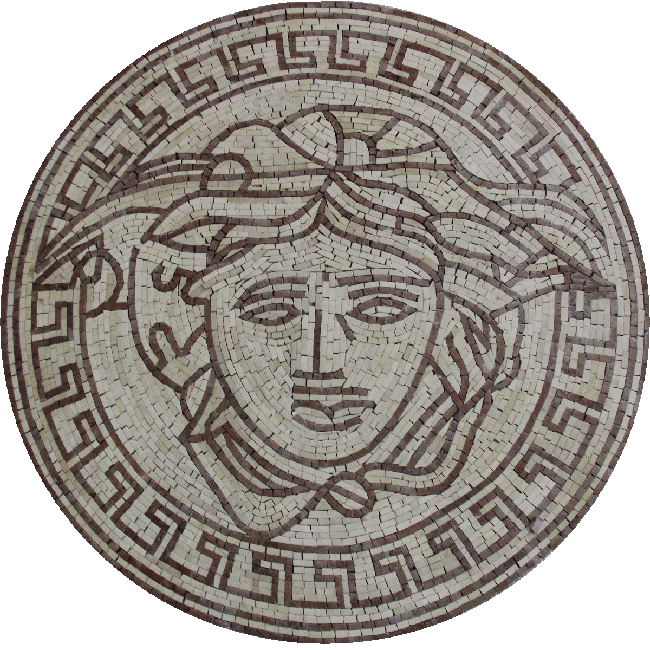 MD1919 Versace God Greek Frame Wall Hanging Mosaic | Mosaic Marble