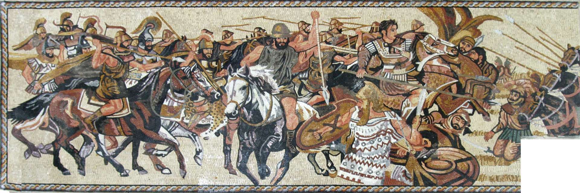 The Alexander Battle of Issus Roman Mosaic | Mosaic Marble