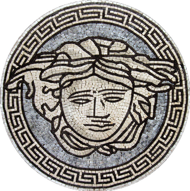 Md295 Versace Round Medallion Mosaic Mosaic Marble