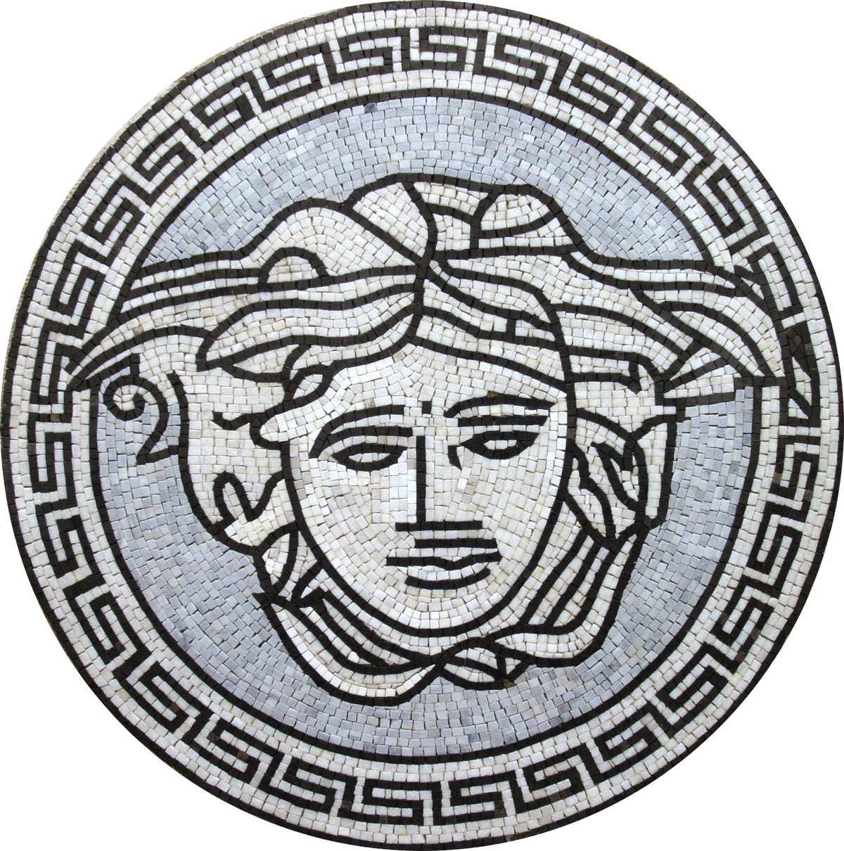 MD4 Light grey versace medallion Mosaic | Mosaic Marble