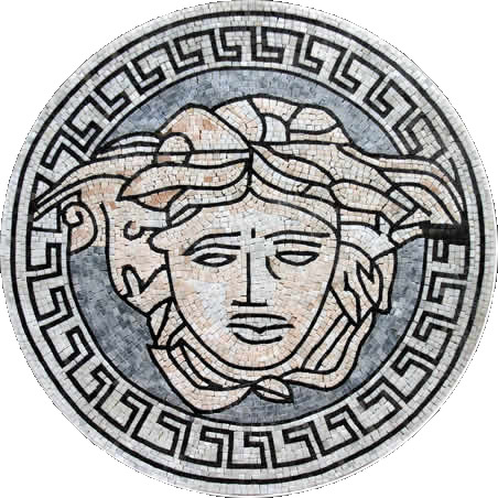 MD85 light versace medallion Mosaic | Mosaic Marble