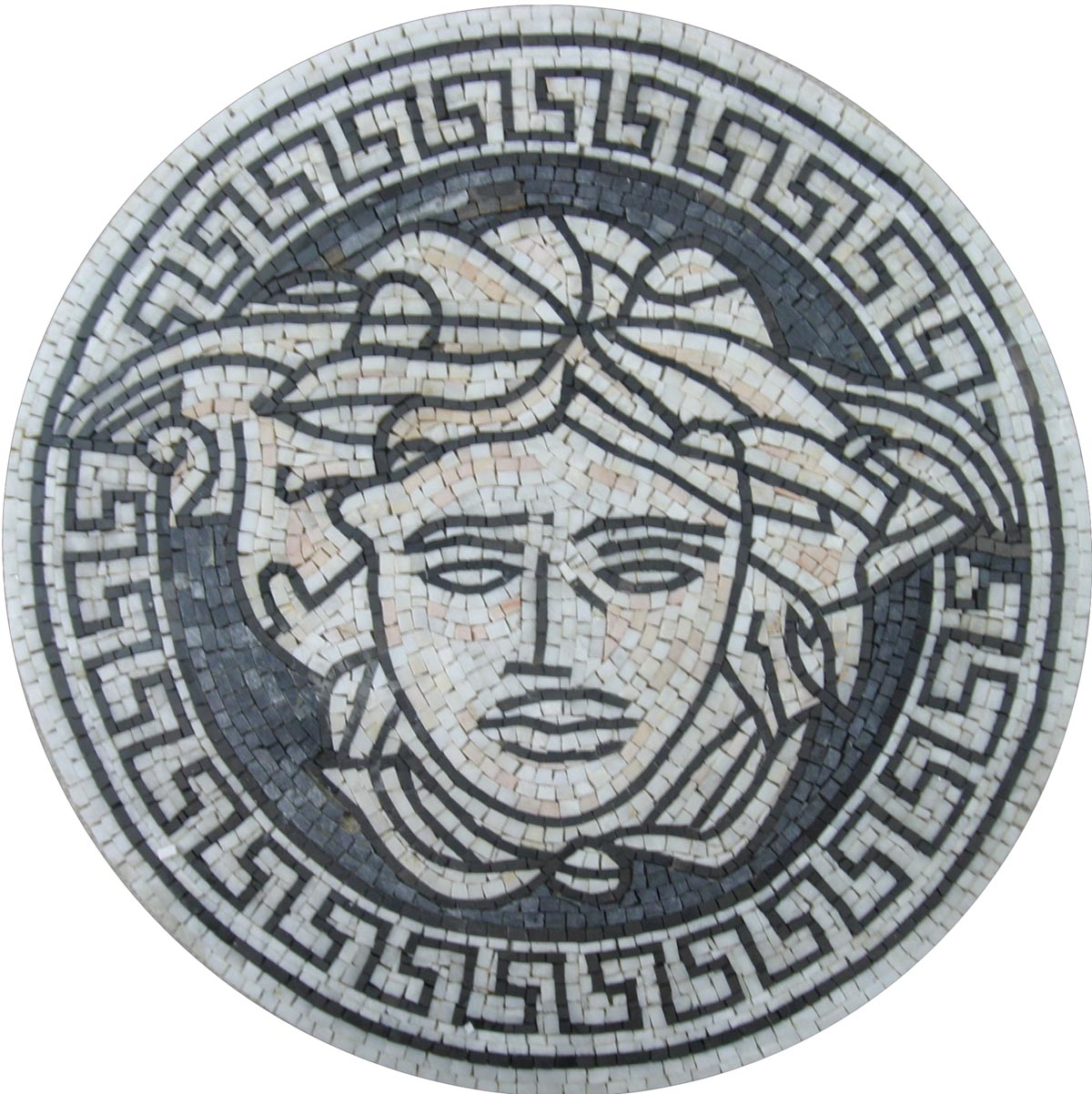 MD748 Grey versace medallion Mosaic | Mosaic Marble