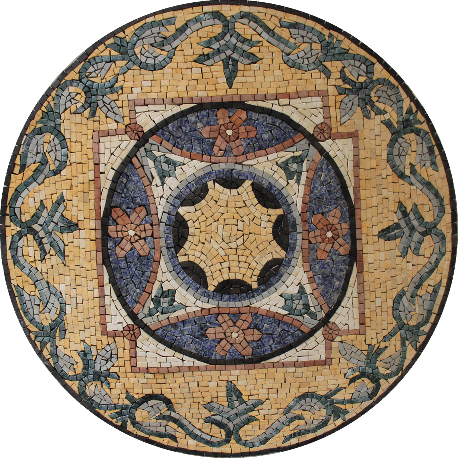 Victorian Style Round Mosaic Floor Tile Mosaic Marble