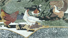 AN628 Roosters landscape Mosaic