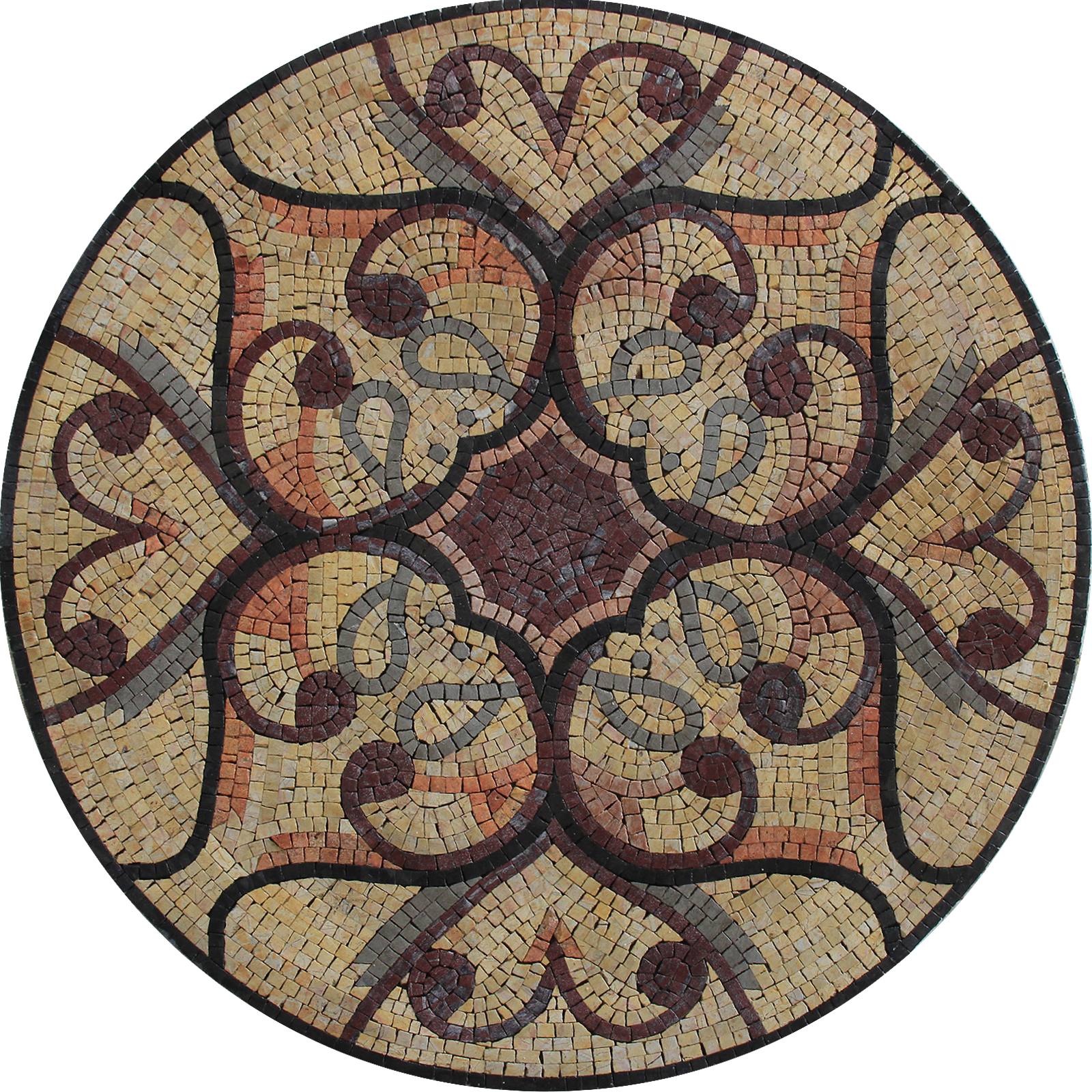 Art Nouveau Motif Round Tile Mosaic | Mosaic Marble