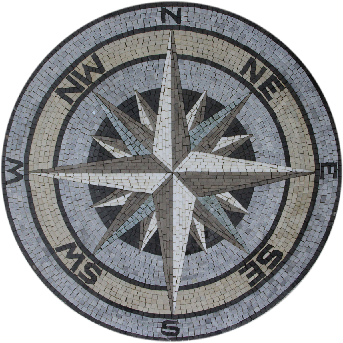 Floor Medallion Compass Sea Nautical Mosaic | Mosaic Marble