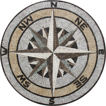 Floor Medallion Compass Sea Nautical Mosaic