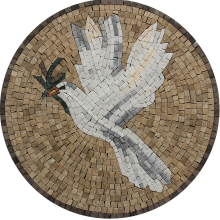 Whit Dove Round Marble Mosaic