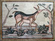 AN110 Gazelle reaching for leave tree Mosaic