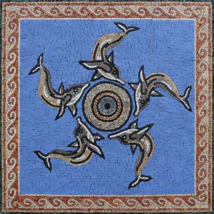 AN1133 Dolphins in Five Mosaic