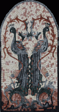 AN1134 Arched Peacock Twins Mosaic