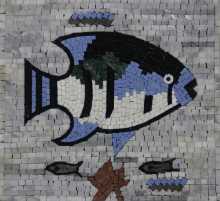 Blue Fish Wall Art Mosaic