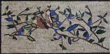Birds in the Bushes Wall Art Mosaic