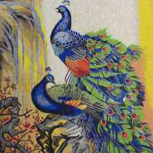 AN1253 Artistic Colorful Peacock Animal Blue  Mosaic