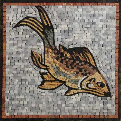 AN128 Swimming golden fish Mosaic