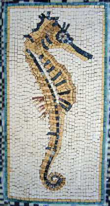 AN142 Golden sea horse Mosaic
