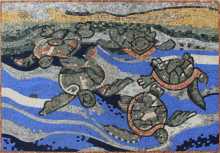 AN1838 Underwater Sea Turtles Mural  Mosaic
