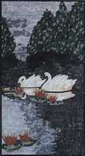 AN184 White swans landscape Mosaic