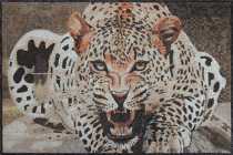 Ferocious Leopard in the Wild Wall Mosaic