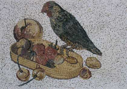 AN1872 Bird Still Life Colorful Wall Art Tile  Mosaic