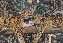 Two Leopards on a Tree Mosaic