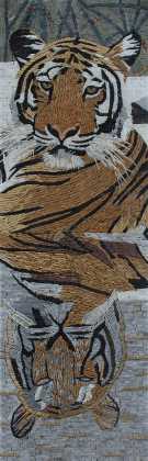 Tiger Vertical Tall Wall Art Mosaic