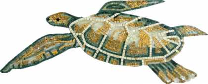 AN192 Green & yellow sea turtle Mosaic