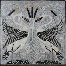 AN2 Elegant white swans mosaic