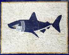 Dark Blue Whale Mosaic