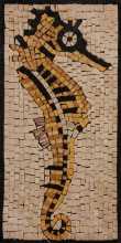 AN201 Gold & black sea horse Mosaic