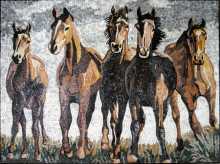 AN260 Beautiful galloping horse group Mosaic