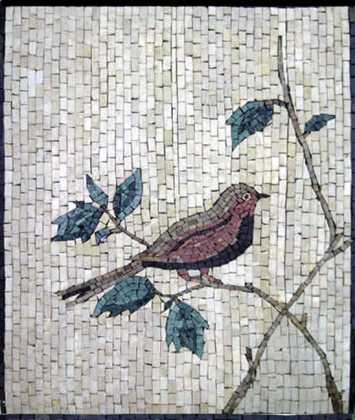 Bird on Leaf Branch  Mosaic
