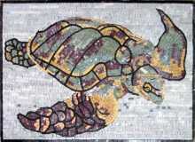AN328 Colorful sea turtle Mosaic