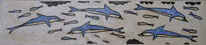 AN39 Swimming dolphins and fish Mosaic