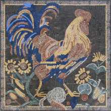 AN399 Majestic rooster with sunflowers Mosaic
