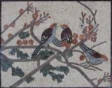 Mosaic Backsplash Birds Mural