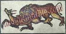 AN452 Lion and prey hunting scene Mosaic