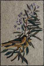 Birds in the Garden Wall Mural Mosaic