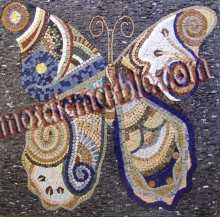 AN524 Big colorful stone tile butterfly