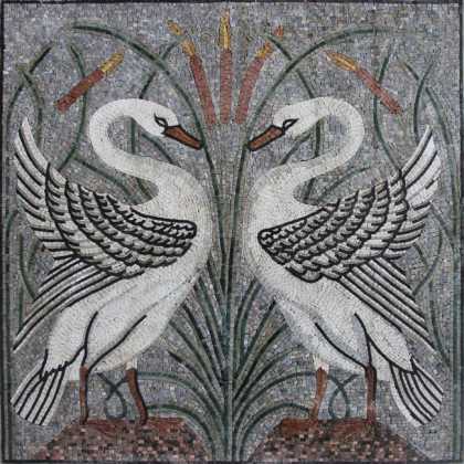 AN53 Elegant white swans Mosaic