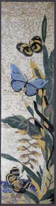 AN56 Beautiful butterflies on plant Mosaic