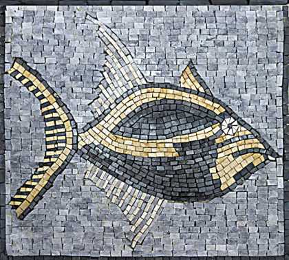 AN57 Beautiful black & gold fish Mosaic