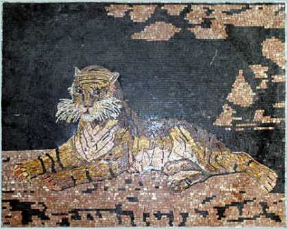 Tiger Sitting in Nature Mosaic