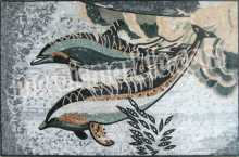 AN621 Underwater grey & pink dolphins Mosaic