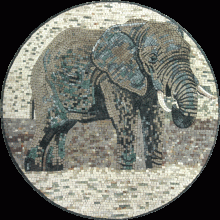 AN630 Circular elephant marble mosaic