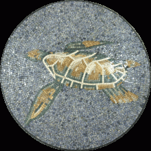 AN639 Circular sea turtle Mosaic
