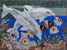 AN648 Under the Sea Ocean Life Dolphins Fish  Mosaic