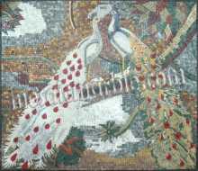 AN659 Peacocks with long feather tails Mosaic