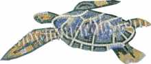 AN671 sea turtle on black background Mosaic